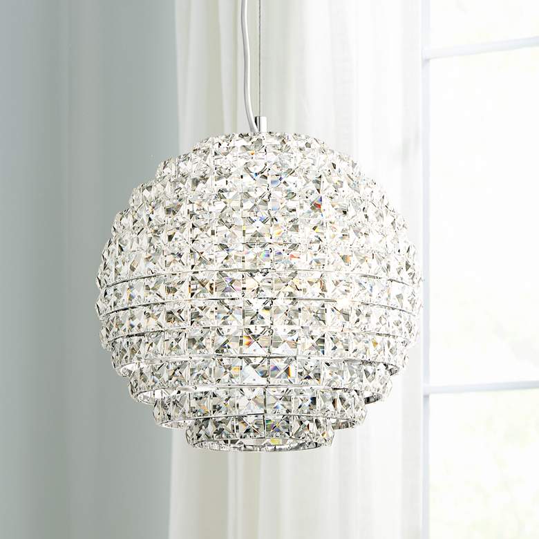 Possini Euro Gorgo 12" Wide Chrome Crystal Mini Pendant