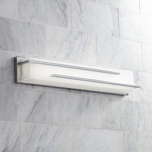 Possini Euro Jada 26 1/4" Wide Chrome LED Bathroom Light
