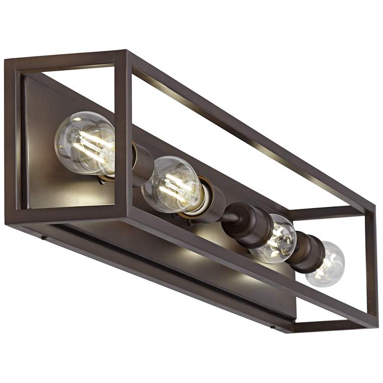 Possini Euro Leonie 34"W Bronze 4-Light Bath Light