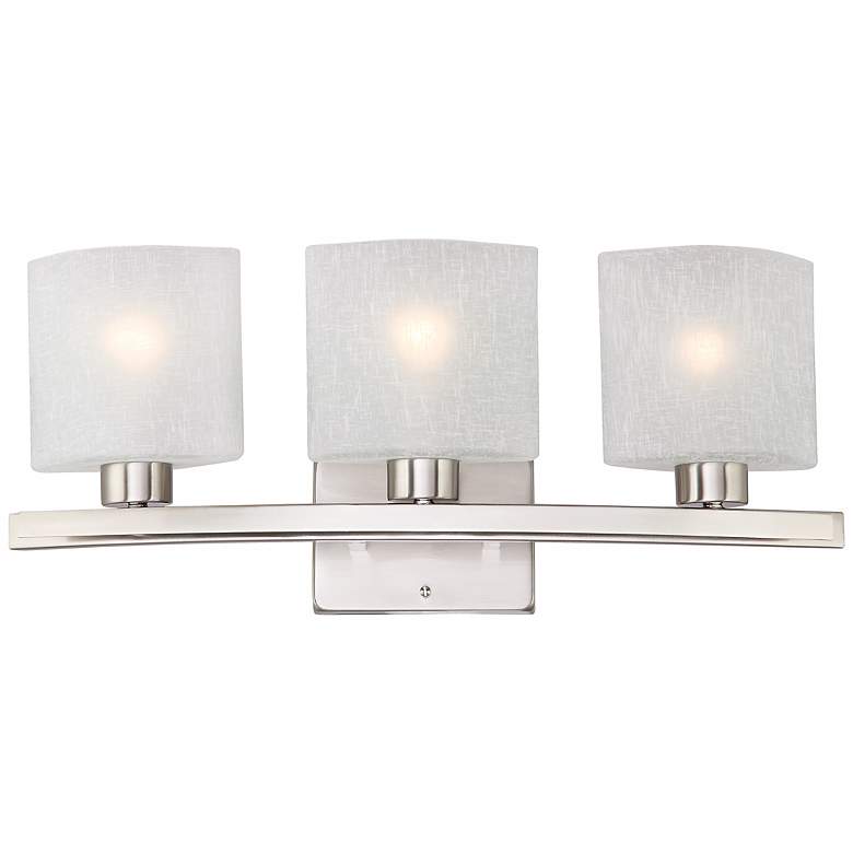 Linen Glass 23 1/2"W Brushed Bath Light