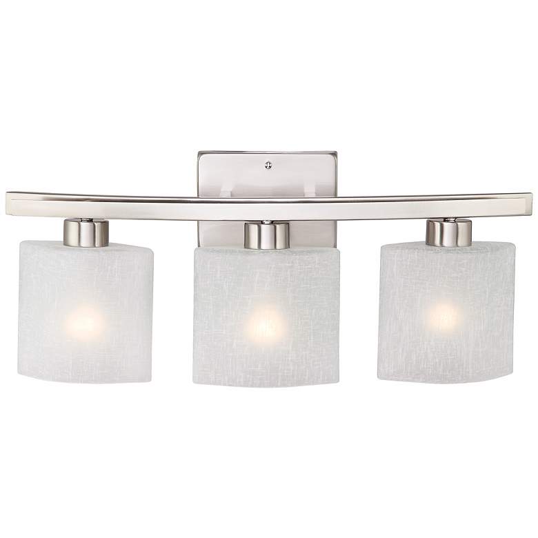 Linen Glass 23 1/2"W Brushed Bath Light