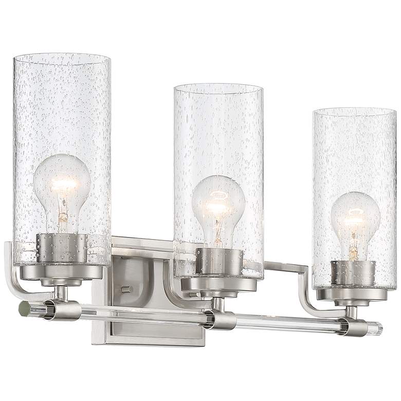 Possini Euro Portneuf 26" Wide Nickel 3-Light Bath Light