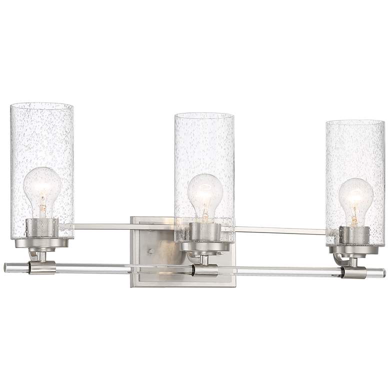 Possini Euro Portneuf 26" Wide Nickel 3-Light Bath Light
