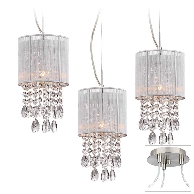 Possini Euro Silver Line Brushed Nickel 3-Light Swag Pendant