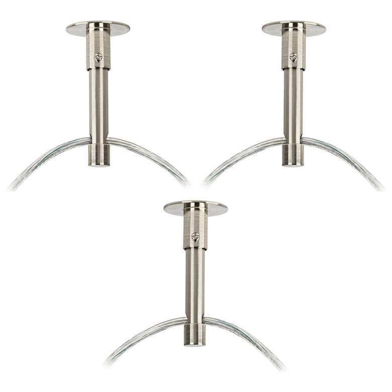 Possini Euro Silver Line Brushed Nickel 3-Light Swag Pendant