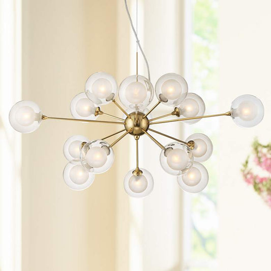 Possini Euro Spheres 30"W Warm Antique 15-Light Sputnik Pendant