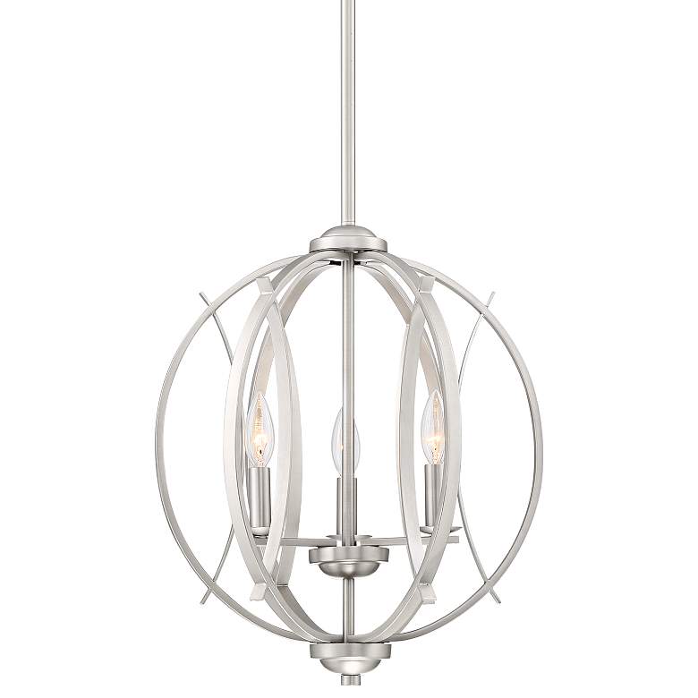 Possini Euro Spherical 16"W Brushed Nickel 3-Light Pendant