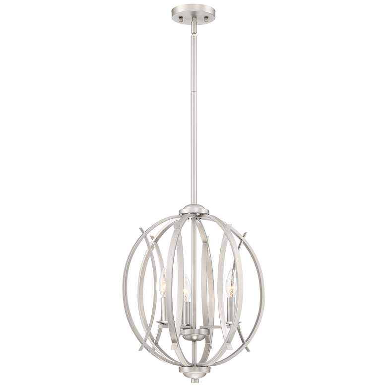 Possini Euro Spherical 16"W Brushed Nickel 3-Light Pendant