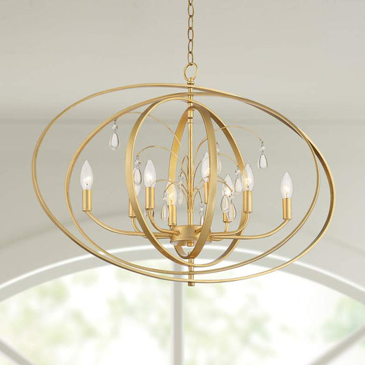 Possini Euro Tiller 32" Wide 8-Light Foyer Pendant