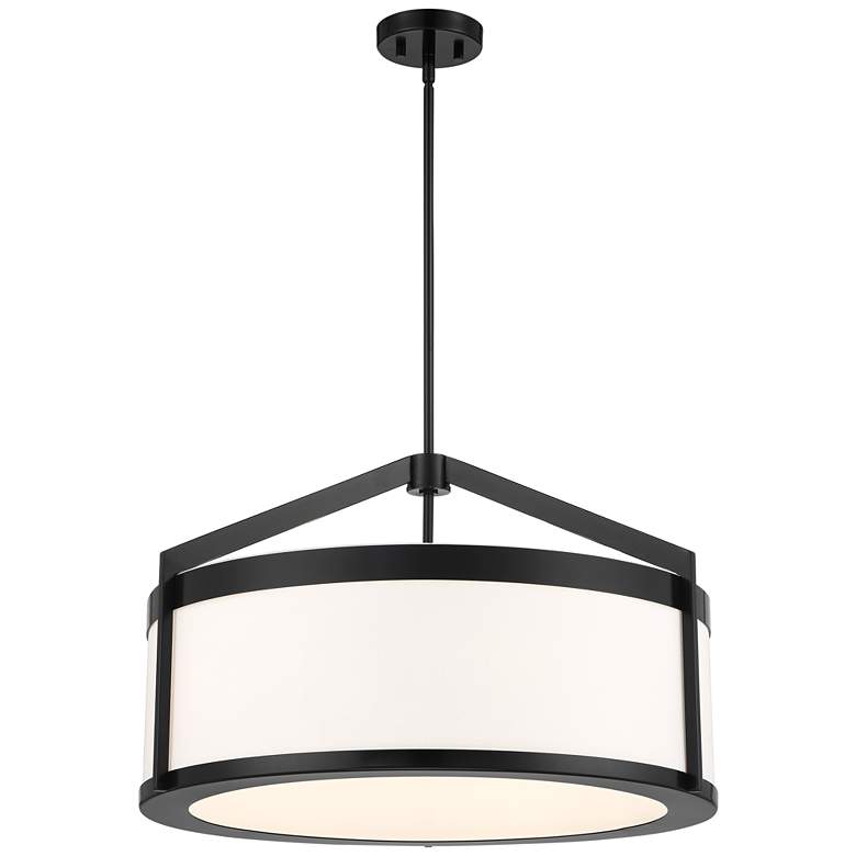 Possini Euro Vasini 26 3/4"W Gloss Black Drum Pendant Light