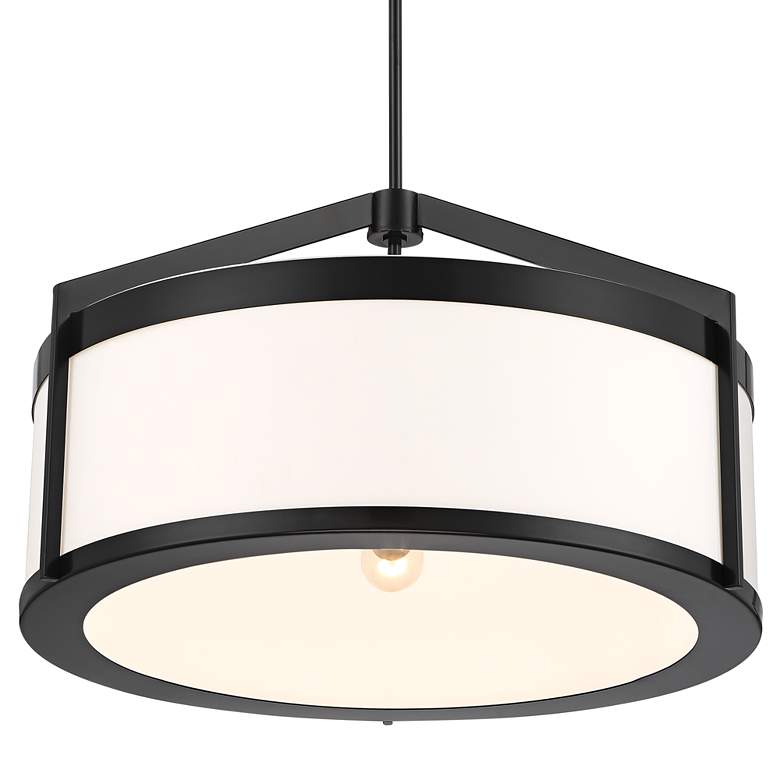 Possini Euro Vasini 26 3/4"W Gloss Black Drum Pendant Light