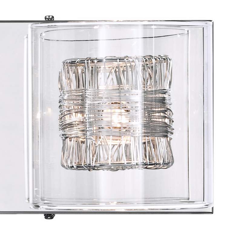 Possini Euro Wrapped Wire 14" Wide Chrome LED Bathroom Light