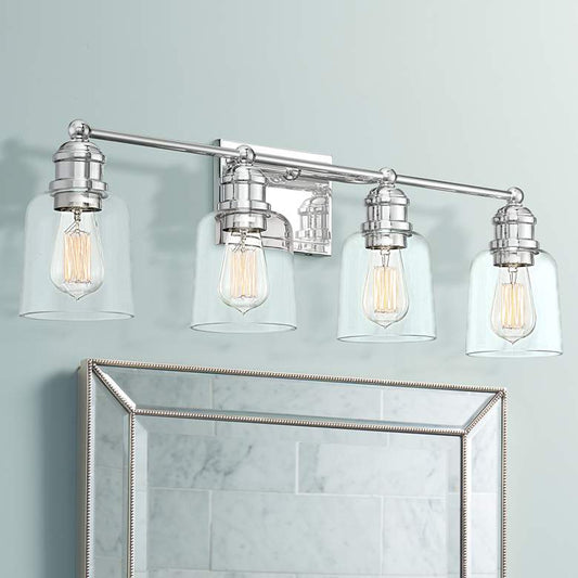 Preston 32" Wide Polished Nickel 4-Light Bath Light