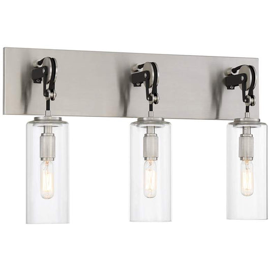 Pullman Junction 21" Wide Brushed Nickel 3-Light Bath Light