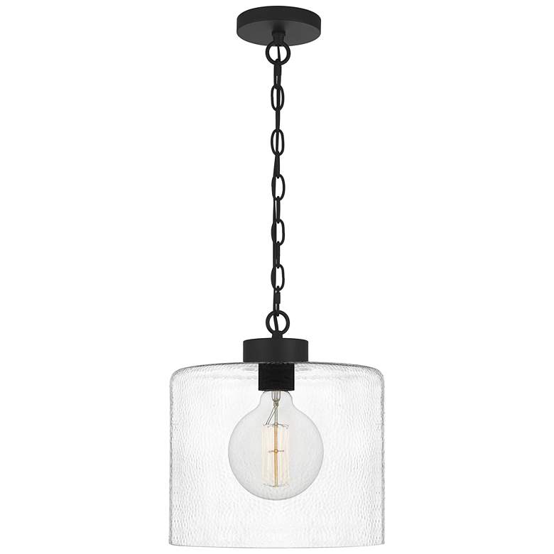 Quoizel Abner 12" Wide Matte Black Mini Pendant