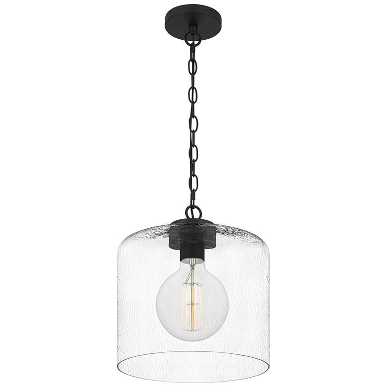 Quoizel Abner 12" Wide Matte Black Mini Pendant