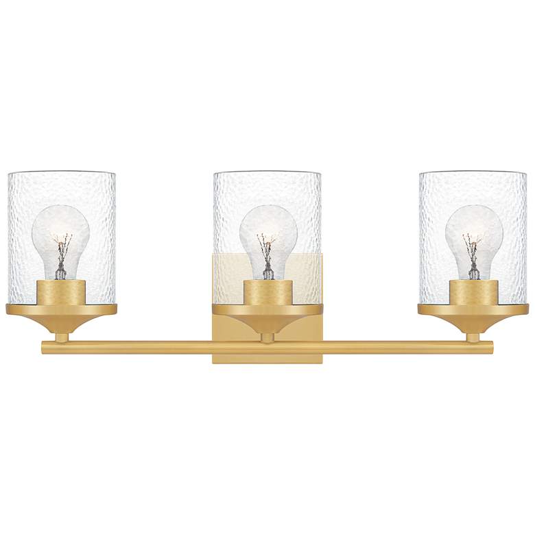 Quoizel Abner 21" Wide Aged Brass 3-Light Bath Light