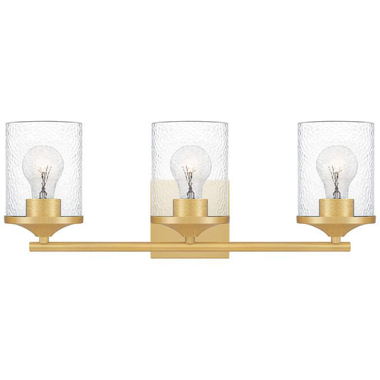 Quoizel Abner 21" Wide Aged Brass 3-Light Bath Light