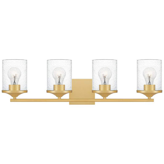 Quoizel Abner 28" Wide Aged Brass 4-Light Bath Light