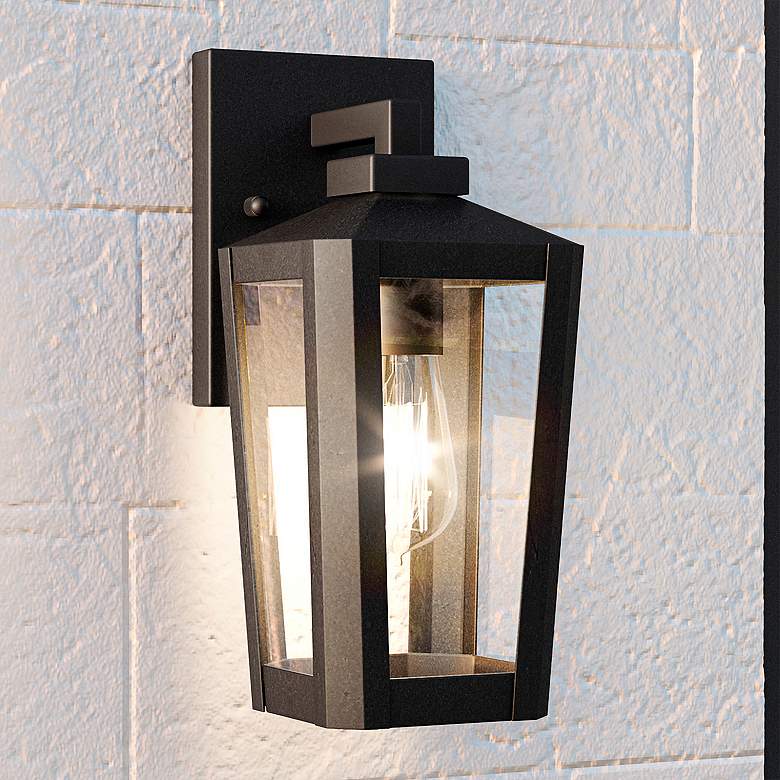 Quoizel Blomfield 13" High Matte Black Outdoor Wall Light