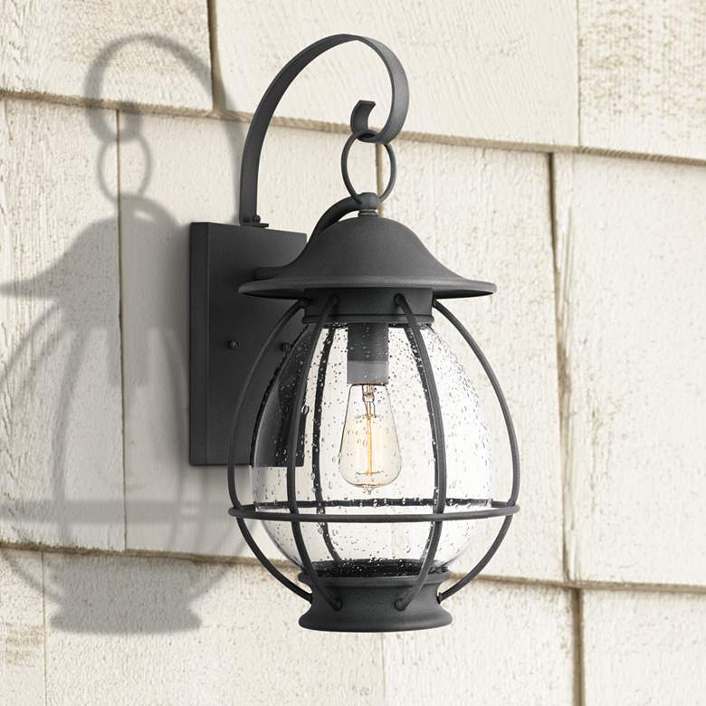 Quoizel Boston 21 1/2" High Mottled Black Outdoor Wall Light