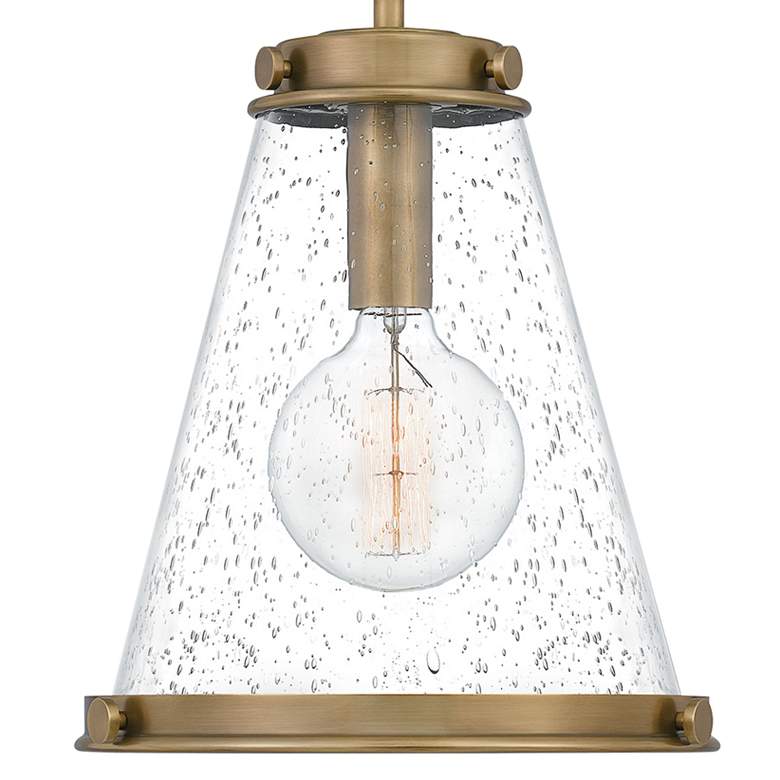 Quoizel Bristol 13" Wide Weathered Brass and Glass Mini Pendant