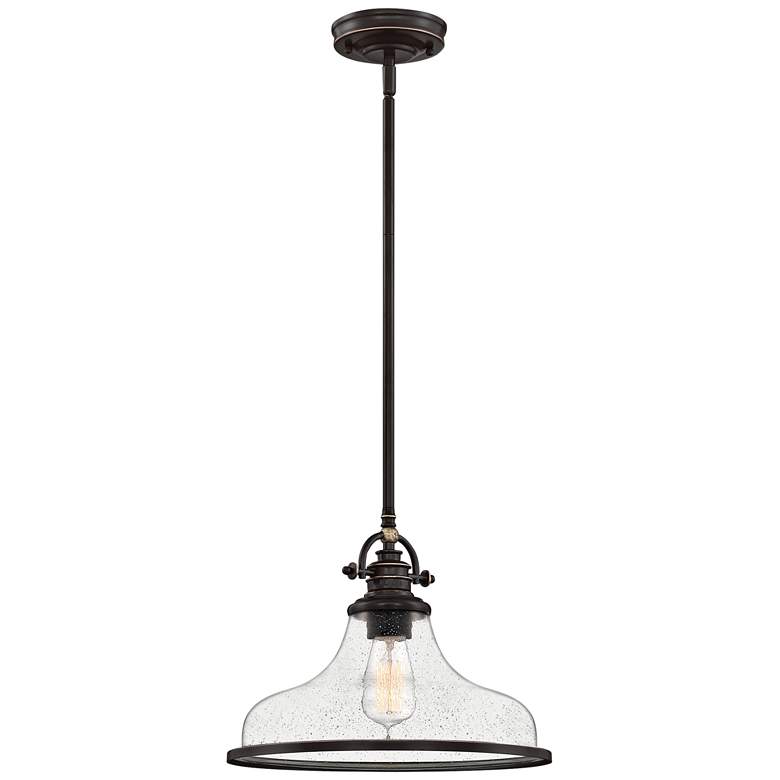 Quoizel Grant 13 1/2" Wide Palladian Bronze Pendant Light