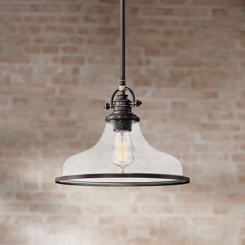 Quoizel Grant 13 1/2" Wide Palladian Bronze Pendant Light