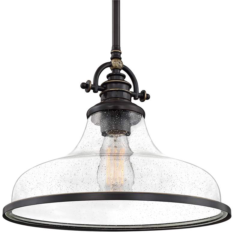 Quoizel Grant 13 1/2" Wide Palladian Bronze Pendant Light