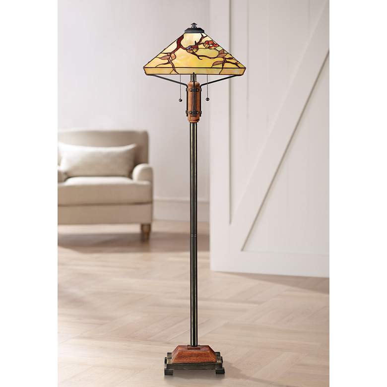 Quoizel Grove Park Tiffany-Style Floor Lamp