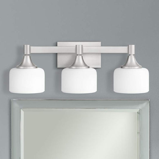 Quoizel Ladson 24" Wide Brushed Nickel 3-Light Bath Light