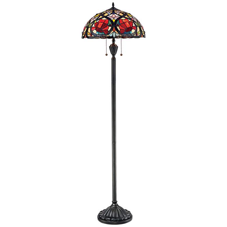 Quoizel Larissa Tiffany-Style Art Glass Floor Lamp