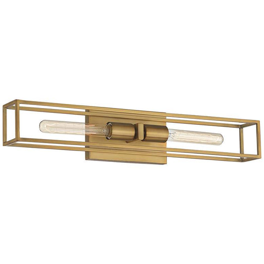 Quoizel Leighton 24" Wide Weathered Brass 2-Light Bath Light