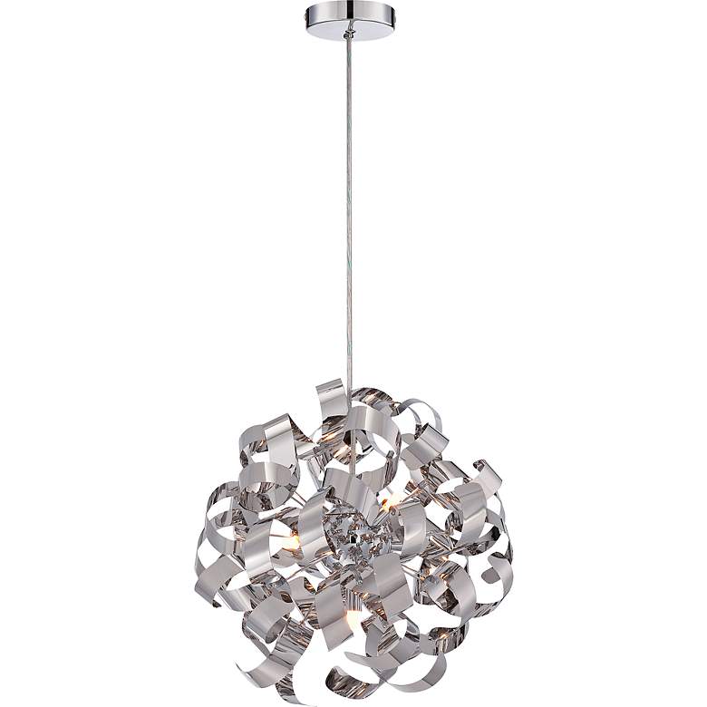 Quoizel Ribbons 17" Wide Polished Chrome Pendant