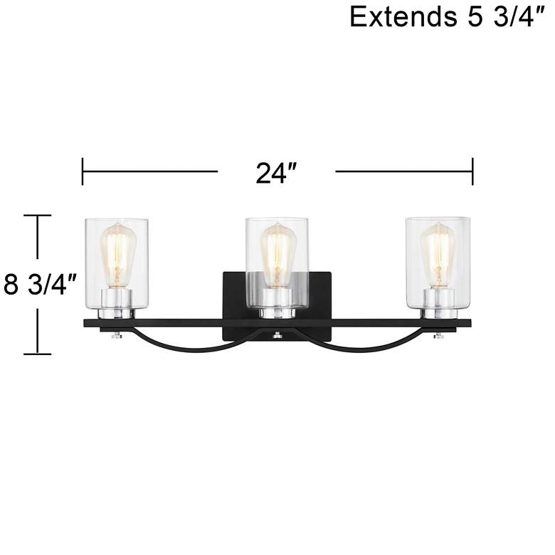 Quoizel Salem 24" Wide Matte Black Bath Light