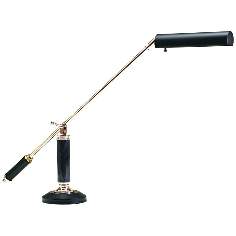 House of Troy Brass Arm Black High Grand Piano Desk Lamp