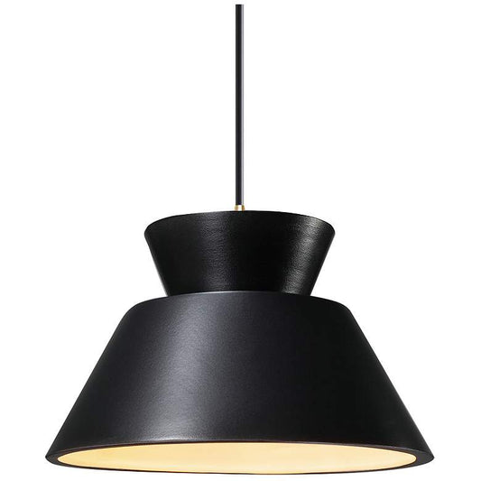 Radiance - Trapezoid 1-Light Pendant - Incandescent - Black - Brass