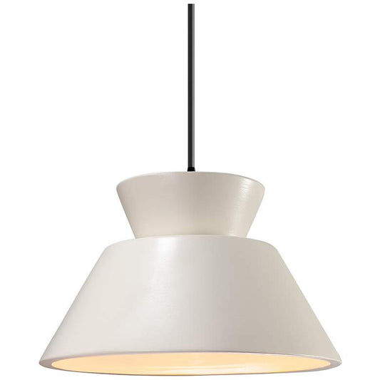 Radiance - Trapezoid 1-Light Pendant - Incandescent - White - Matte Black