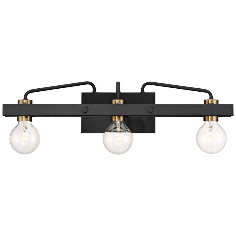 Ravella 24" Wide Black 3-Light Vanity Bath Light