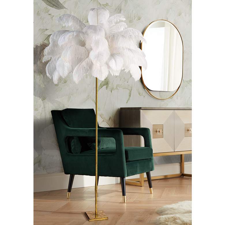 Regina Andrew Design Josephine Steel and Feather Floor Lamp