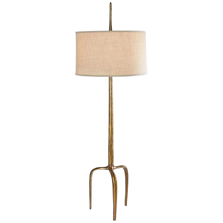 Riley Gold Leaf Metal Tripod Floor Lamp