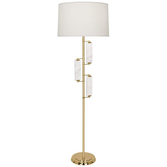 Robert Abbey Alston Floor Lamp 61.5 modern brass finish w/marble