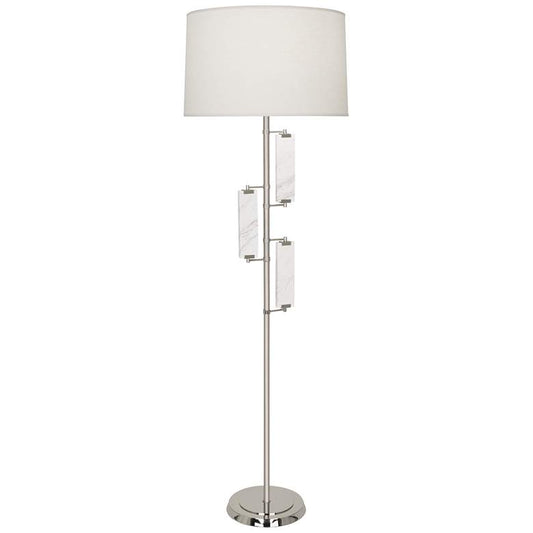 Robert Abbey Alston Floor Lamp 61.5 polished nickel finish w/marble