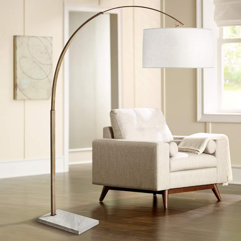 Robert Abbey Archer Small Warm Brass Arch Floor Lamp