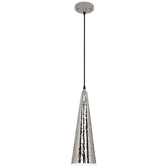 Robert Abbey Dal Pendant 6" x 17" Hammered Nickel Finish