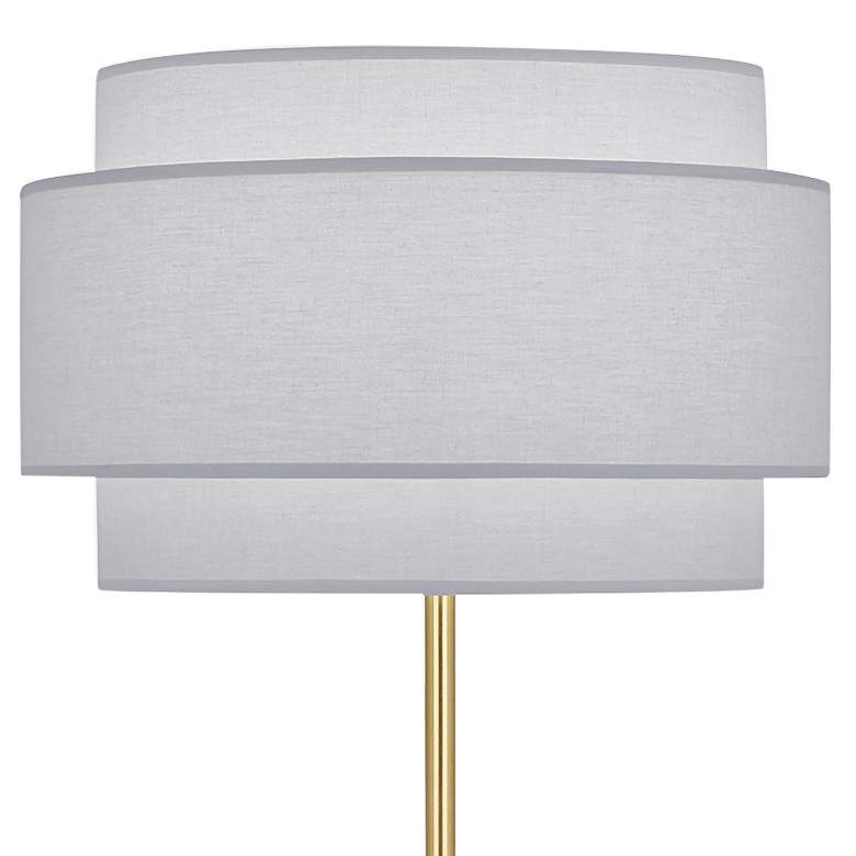 Robert Abbey Decker Brass Floor Lamp with Pearl Gray Shade