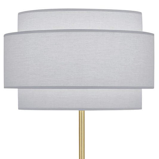 Robert Abbey Decker Brass Floor Lamp with Pearl Gray Shade