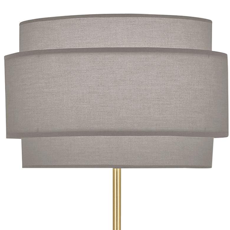 Robert Abbey Decker Brass Floor Lamp with Smoke Gray Shade