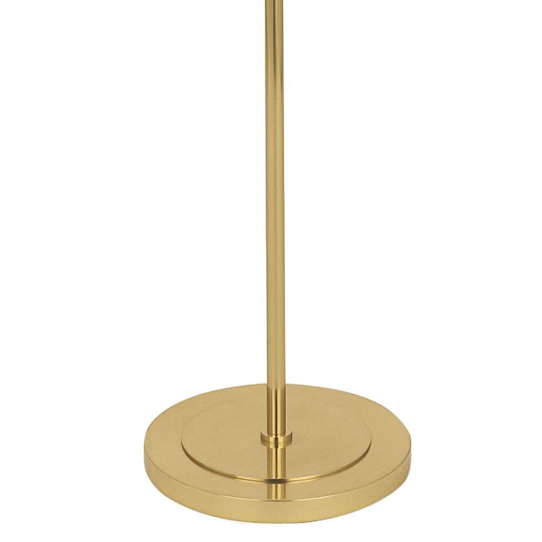 Robert Abbey Decker Brass Floor Lamp with Smoke Gray Shade