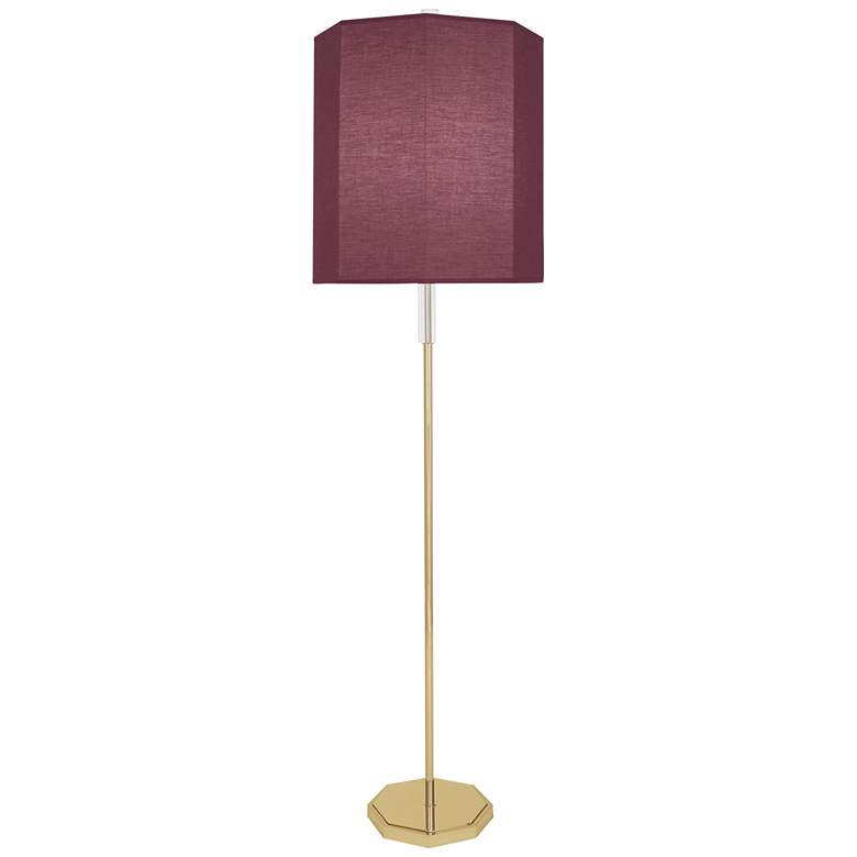 Robert Abbey Kate Brass Floor Lamp with Vintage Wine Shade